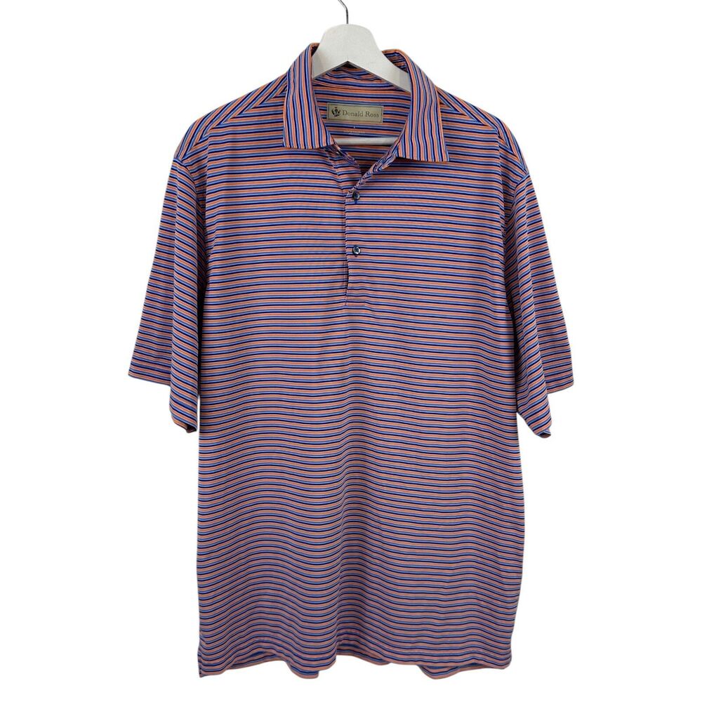 Donald Ross Golf Polo Shirt Mens Large Boulder County Club Embroidered Striped